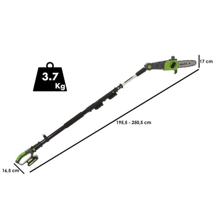 Verdemax PTT20 teleskooppinen oksasaha ja pensasleikkuri, 20 V, 2 Ah