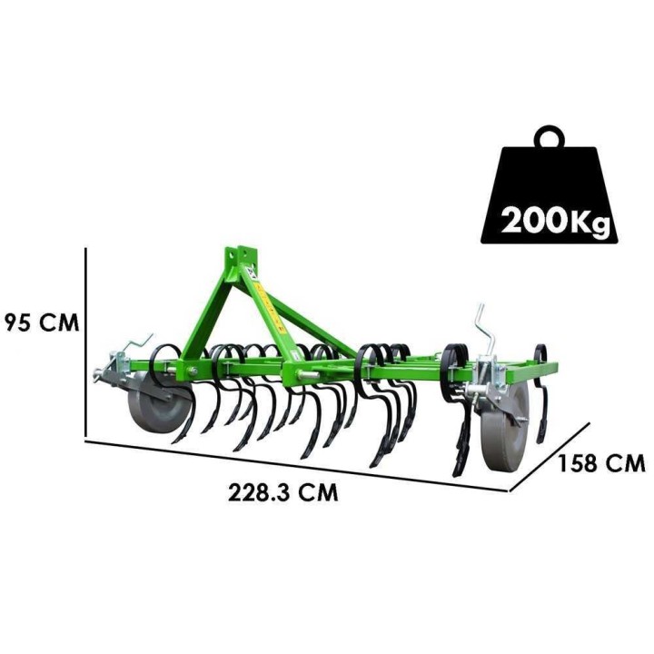 Bomet Carina S-Tines -vibroviljelykone, 21 piikkiä, 210 cm, 30–40 HP