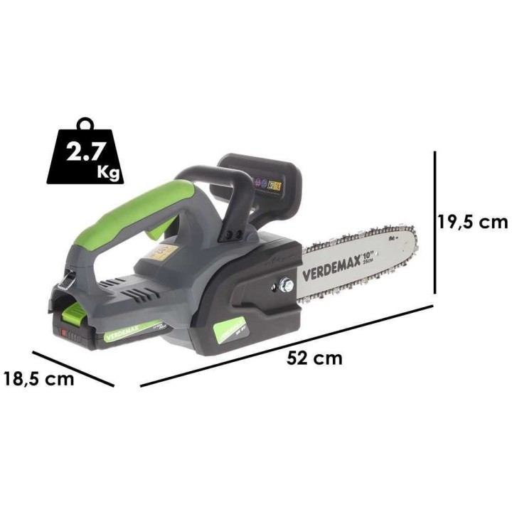 Verdemax SE20 akkumoottorisaha, 20 V, 2 Ah, 20 cm luokka