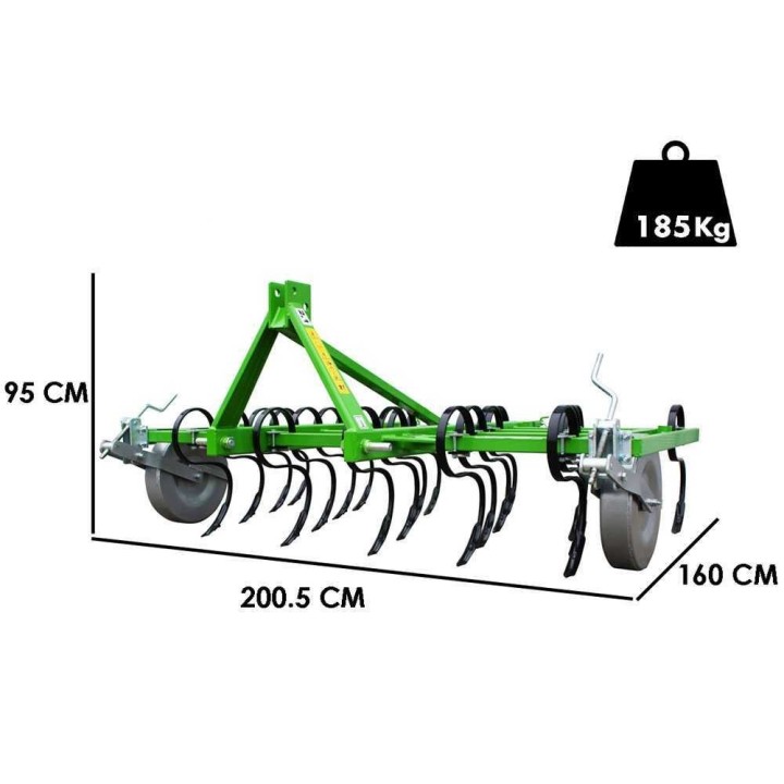 Bomet Carina S-Tines -kultivaattori, 18 piikkiä, 180 cm, 30–40 HP