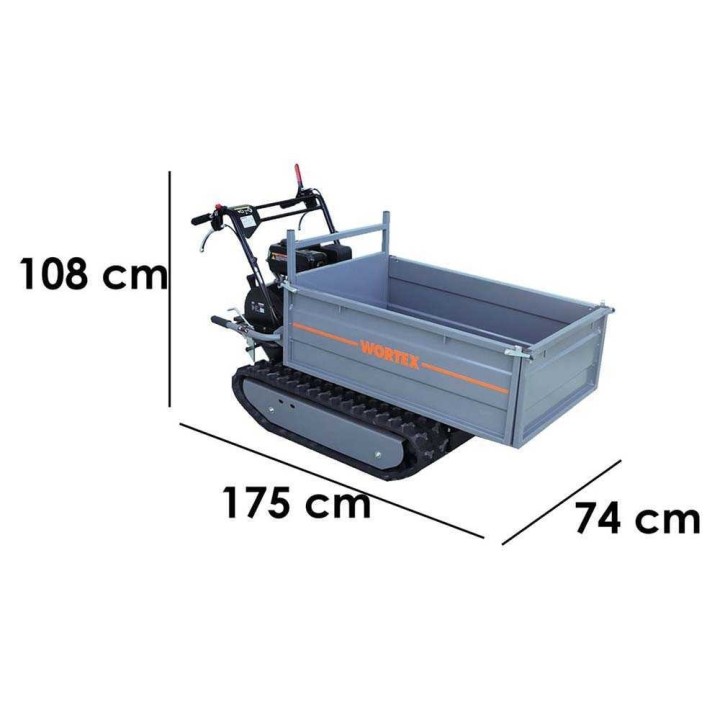 Wortex SFL 500 telaketjuvetoinen moottorikärry, 500 kg, 8 HP