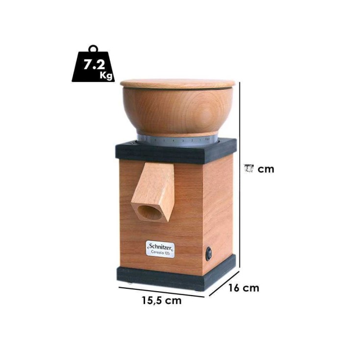 Schnitzer Cerealo 125 Antracite -viljamylly, kivijauhatuksella, 360 W
