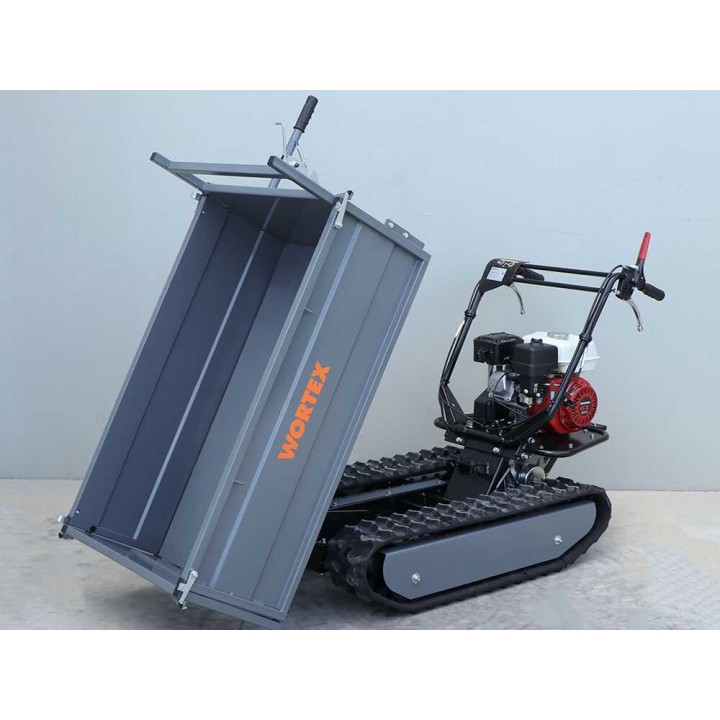 Wortex SFH 500 telaketjukuljetin, 500 kg, Honda GX200, jatkettava kuormatila