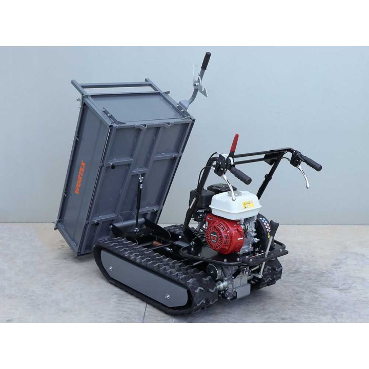 Wortex SFH 500 telaketjukuljetin, 500 kg, Honda GX200, jatkettava kuormatila