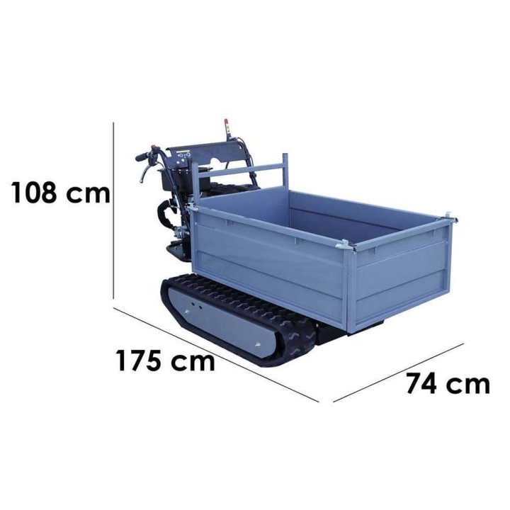 Wortex SFL 500-HS telaketjukärry, 500 kg, hydraulinen jatkettava lava