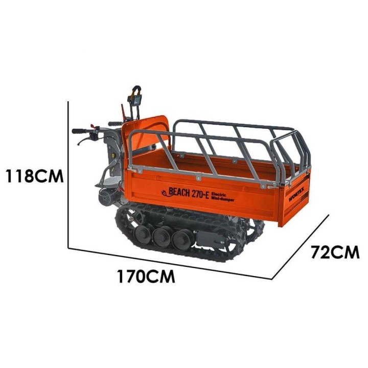 Wortex Beach 270E sähköinen tela-alustainen kottikärry, 450 kg, 60 V, 800 W