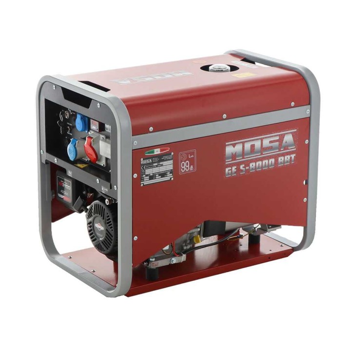 MOSA GE S-8000 BBT AVR EAS bensiinikäyttöinen kolmivaihegeneraattori, 6,4 kW, 400 V