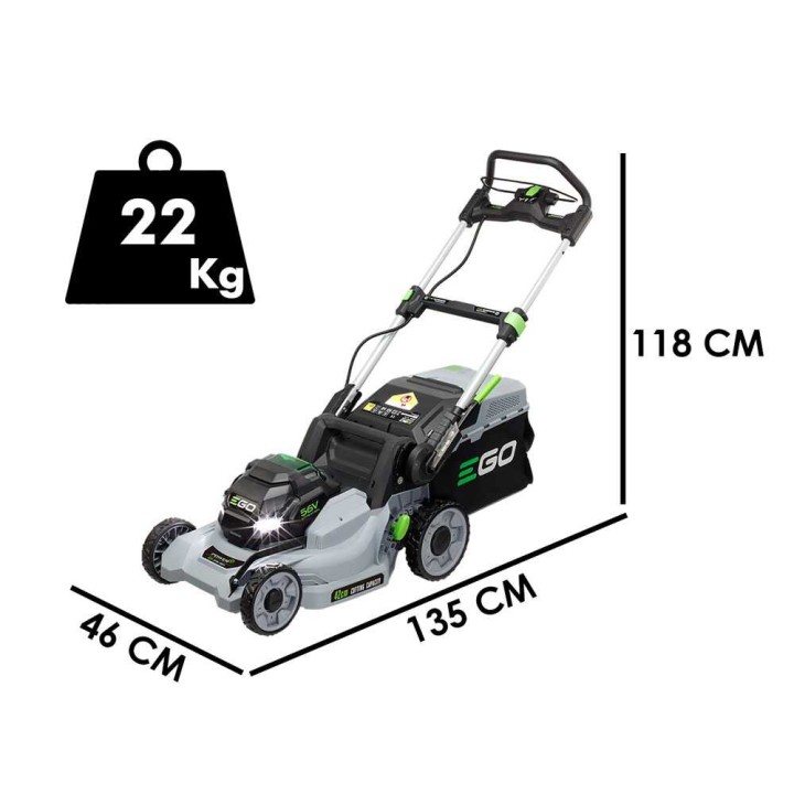 EGO LM1701E akkuruohonleikkuri, 56 V / 2,5 Ah, leikkuuleveys 42 cm