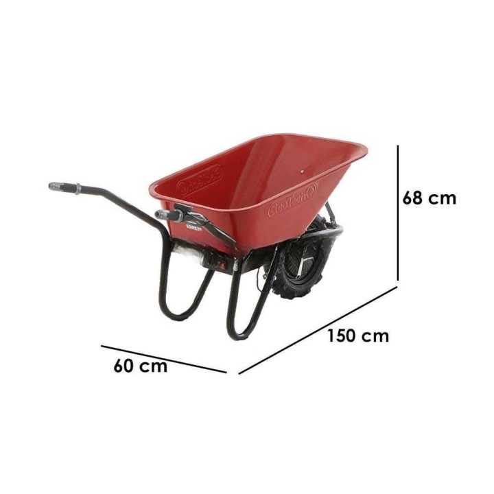 GeoTech CAR 150A akkumoottorikärry, 500 W, 24 V, 150 kg, 80 l