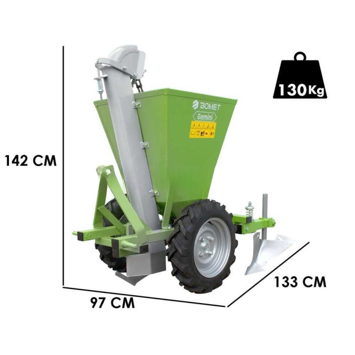 Bomet Gemini yksirivinen perunanistutuskone, 90 kg, 32 cm, ilmarenkaat