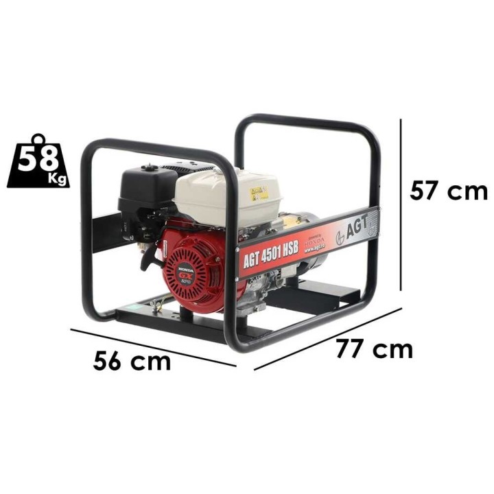 AGT 4501 HSB bensiinikäyttöinen generaattori, 4,5 kW, 230 V