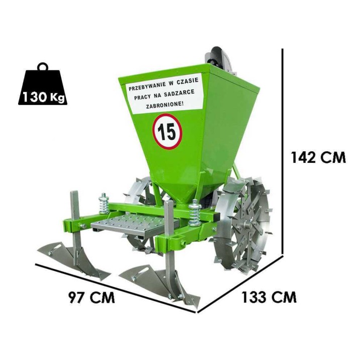 Bomet Gemini yksirivinen perunanistutuskone, 90 kg, 20–40 HP