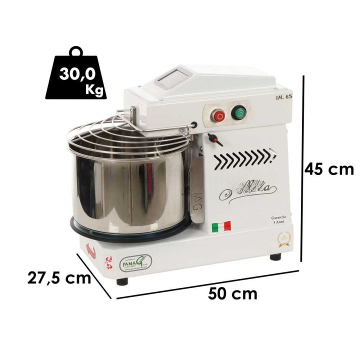 Famag Grilletta IM 6S/230 10 Velocità HH -spiralitaikinakone, 6 kg, 230 V