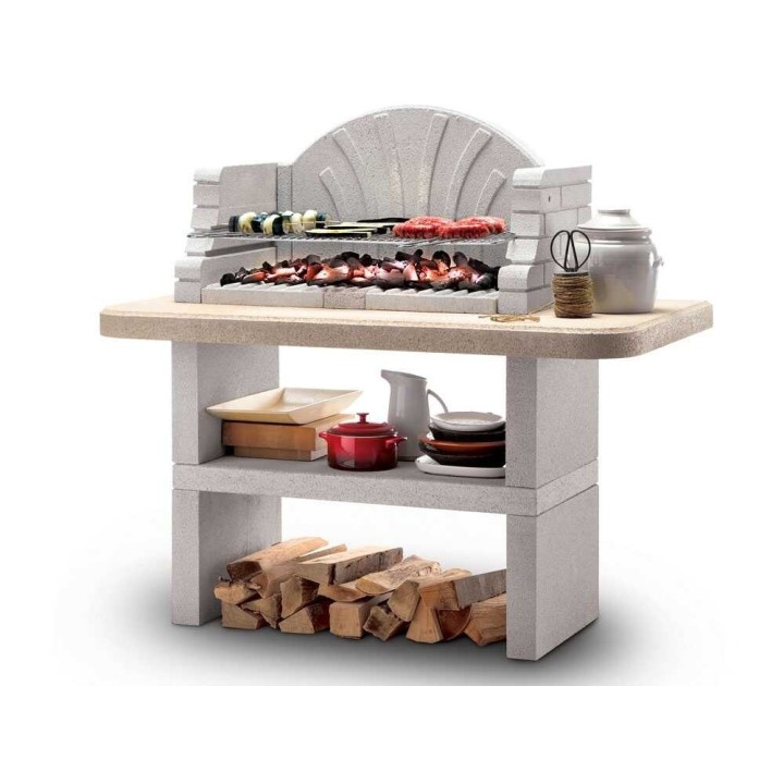 Palazzetti St. Tropez muurattu puu- ja hiiligrilli, 76 × 40 cm, 360 kg