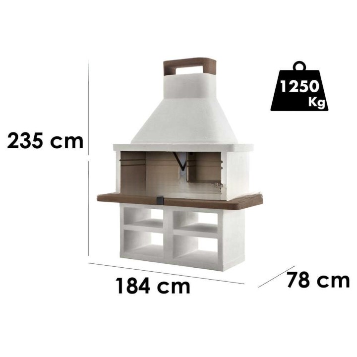 Palazzetti Argos muurattu grilli, puu- ja hiilikäyttö, 2 ritilää