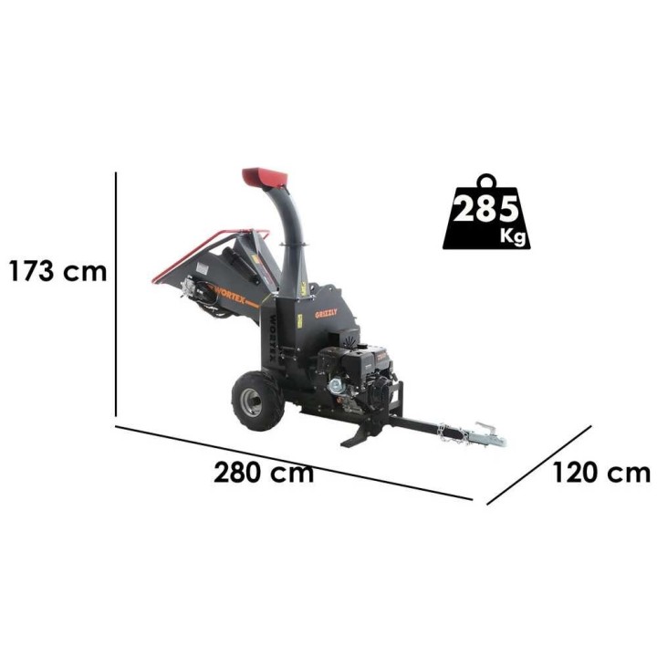Wortex Grizzly biotriturii, Loncin G420FD 420 cm³, 15 HP, sähkökäynnistys