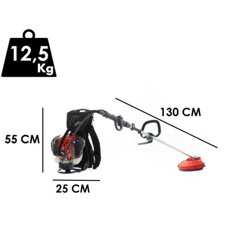 Efco DSF 5500 selkäraivauri, Emak 51,7 cm³, 3,3 HP