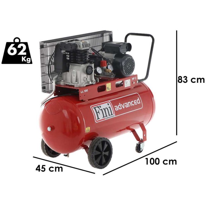 Fini Advanced MK 102-100-2M sähkökompressori, 100 l, 2 HP, 230 V