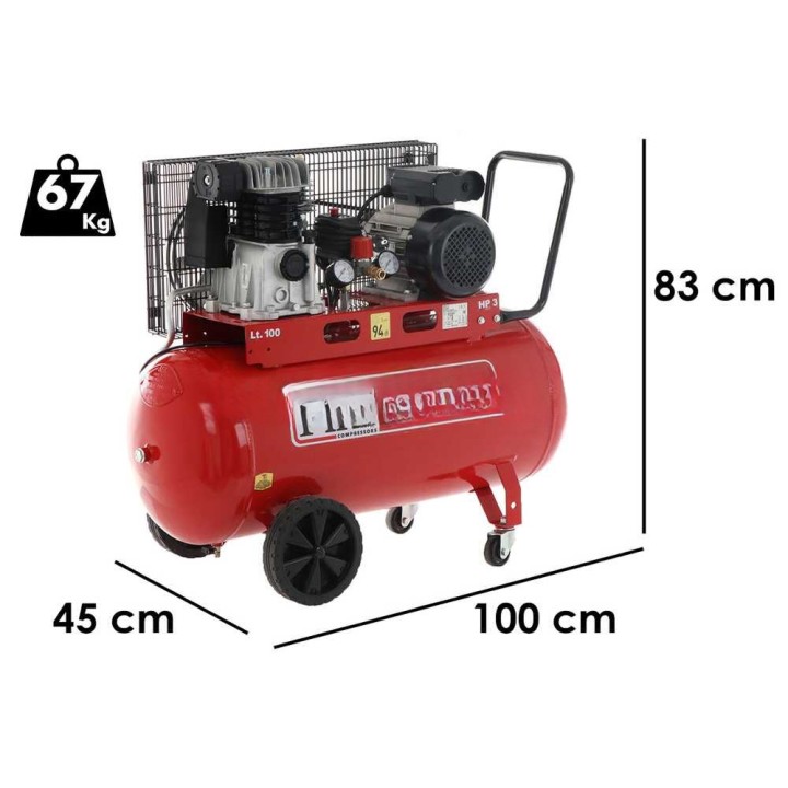 FINI Advanced MK 103-100-3M sähkökompressori, 3 HP, 100 l, 10 bar, 230 V