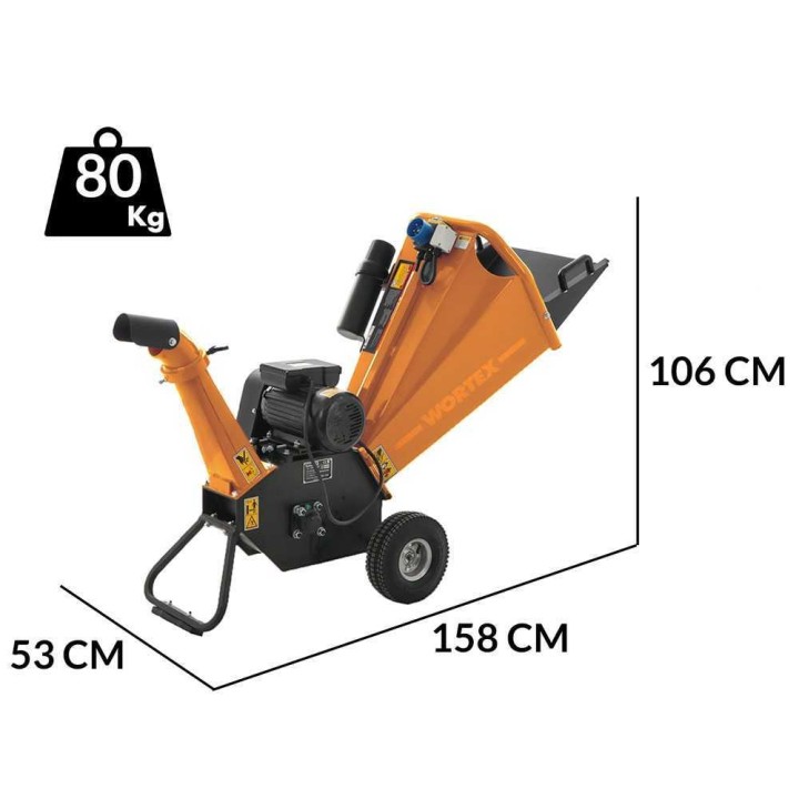 Wortex Drake D300/70E -biomurskain, 2 200 W, 230 V, 60 mm
