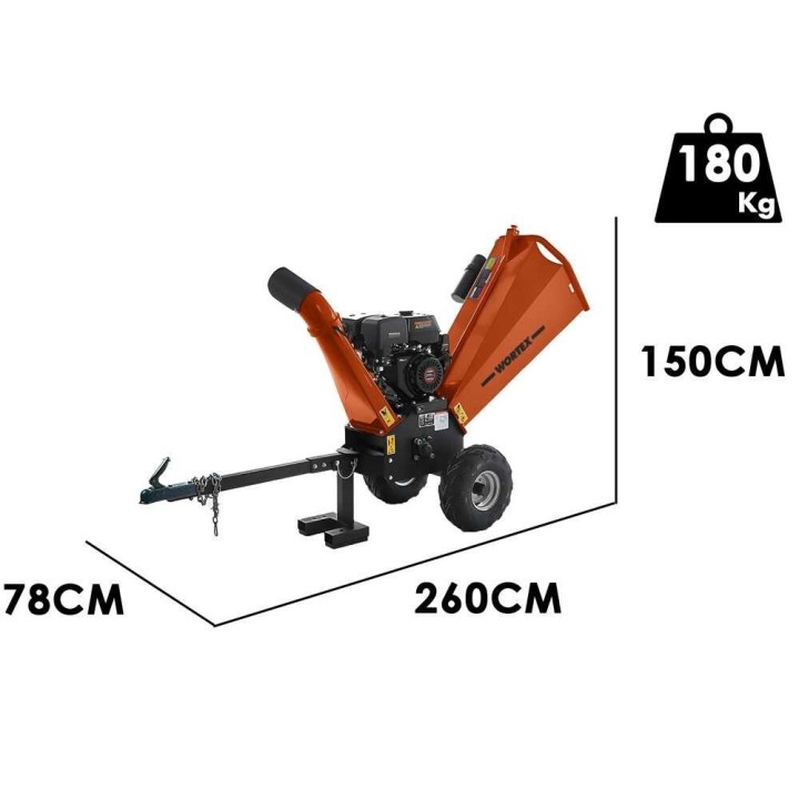 Wortex Drake D420/120L-E biomurskain, Loncin G420F, 15 HP, sähkökäynnistys