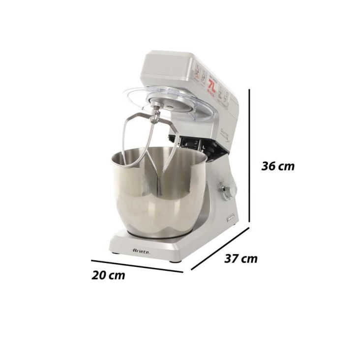 Ariete Gourmet Professional Metal -planetaarinen taikinakone ja tehosekoitin, 7 l, 1 200 W