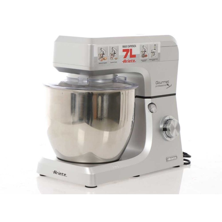 Ariete Gourmet Professional Metal -planetaarinen taikinakone ja tehosekoitin, 7 l, 1 200 W