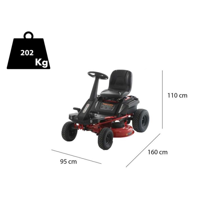 GeoTech Pro Green-Kart 91 akkukäyttöinen ajettava ruohonleikkuri, 48 V, 91 cm