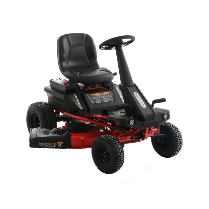 GeoTech Pro Green Kart 76 akkurider 48 V 50 Ah 76 cm sivupurkaus ja silppuava leikkuu