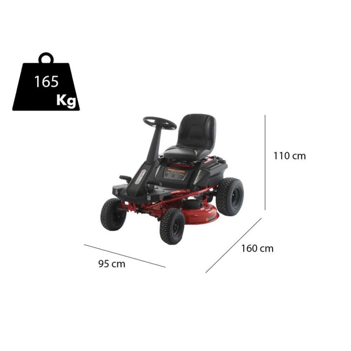 GeoTech Pro Green-Kart 76 -akkurider, 48 V, 50 Ah, 76 cm, sivupurkaus ja silppuava leikkuu