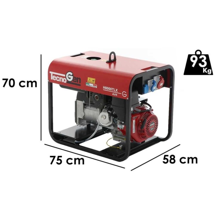TecnoGen H8000TLX kolmivaiheaggregaatti, 6 kW, Honda GX 390