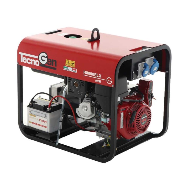 TecnoGen H8000ELX bensiinikäyttöinen generaattori, 5,2 kW, 230 V