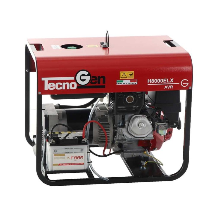 TecnoGen H8000ELX bensiinikäyttöinen generaattori, 5,2 kW, 230 V