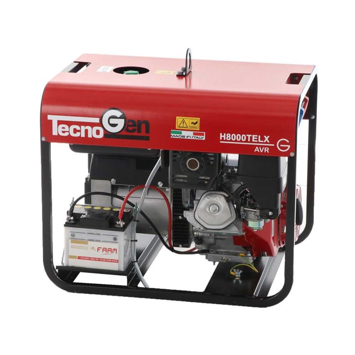 TecnoGen H8000TELX kolmivaiheinen bensiinikäyttöinen generaattori, 6 kW, sähkökäynnistys