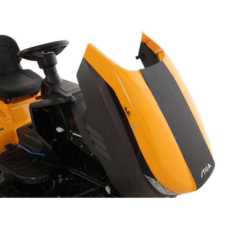 Stiga e-Ride S300 akkukäyttöinen ajoleikkuri, 48 V, 98 cm, silppuava leikkuu