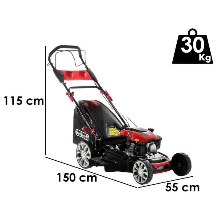 GeoTech S51-170 BMSGW vetävä bensiinikäyttöinen ruohonleikkuri, 51 cm, 173 cm³, 4 in 1