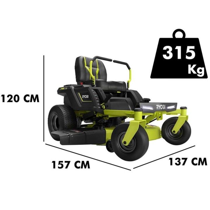 Ryobi ZTR480ex akkukäyttöinen nollakääntösäteinen ruohonleikkuri, 48 V, 107 cm
