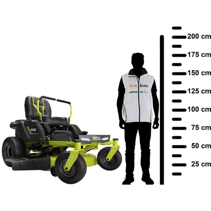 Ryobi ZTR480ex akkukäyttöinen nollakääntösäteinen ruohonleikkuritraktori, 107 cm, 48 V