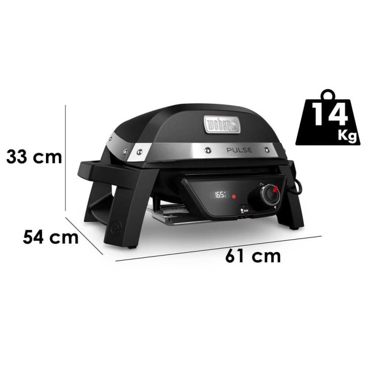 Weber Pulse 1000 sähkögrilli, 1,8 kW, Wi-Fi, 41 × 31 cm
