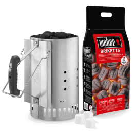 Weber Rapidfire sytytyspiippusetti 2 kg brikettejä ja 3 sytytyskuutiota