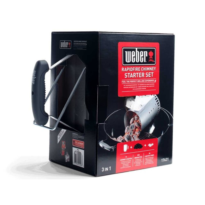 Weber Rapidfire -sytytyspiippusetti, 2 kg brikettejä ja 3 sytytyskuutiota