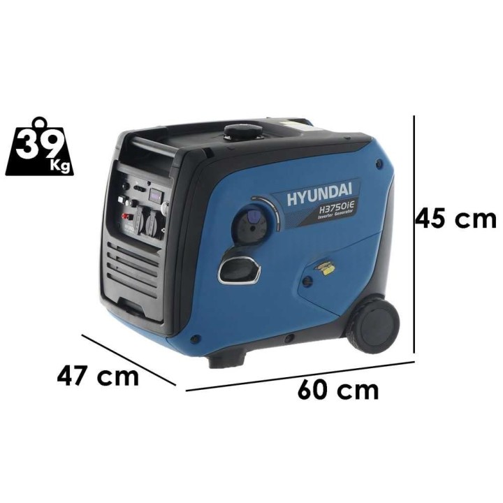 Hyundai H3750iE invertterigeneraattori, 3,3 kW, 230 V, trolley-rakenne