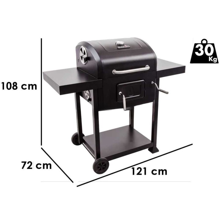 Char-Broil Charcoal 2600 hiiligrilli, valurautaritilä, kansi ja lämpömittari