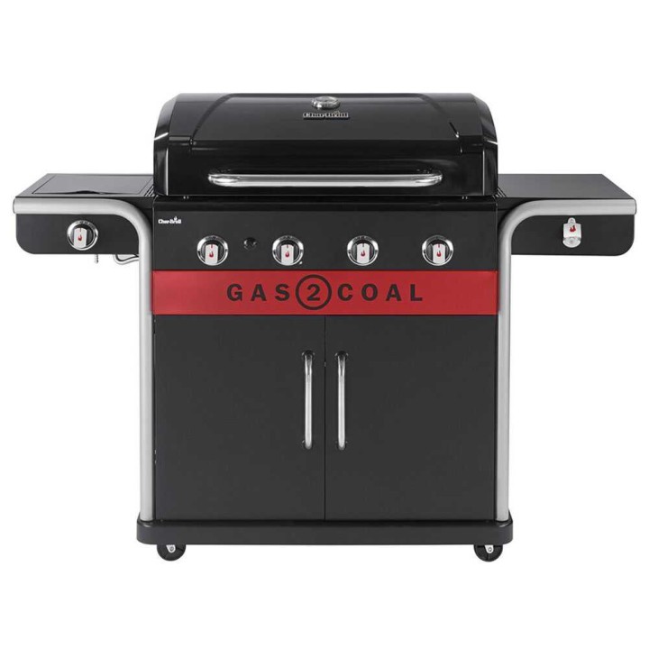 Char-Broil Gas2Coal 2.0 4B kaasu- ja hiiligrilli, 4 poltinta, 15,2 kW