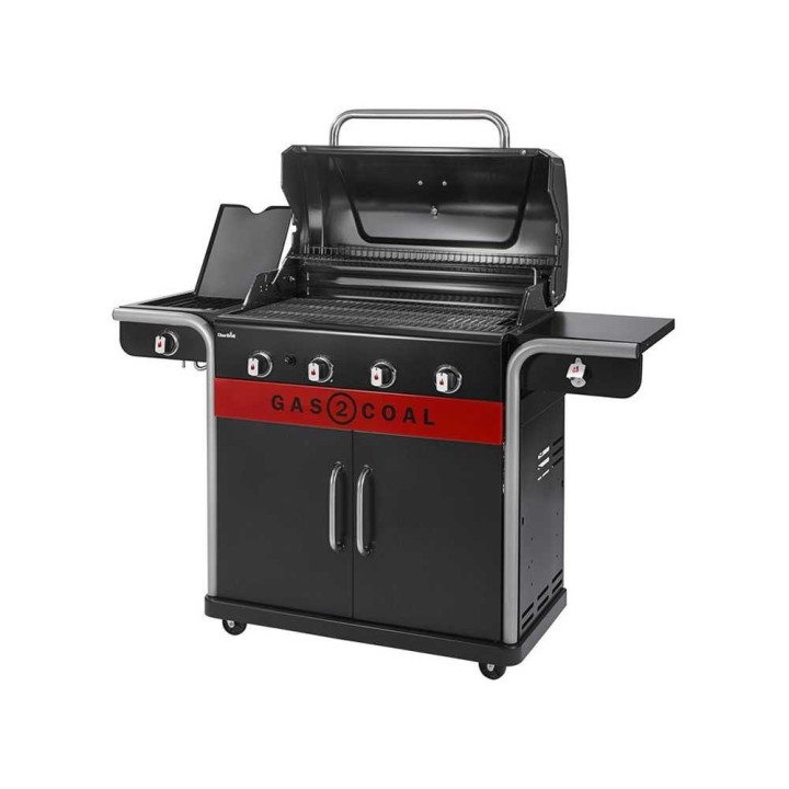 Char-Broil Gas2Coal 2.0 4B kaasu- ja hiiligrilli, 4 poltinta, 15,2 kW