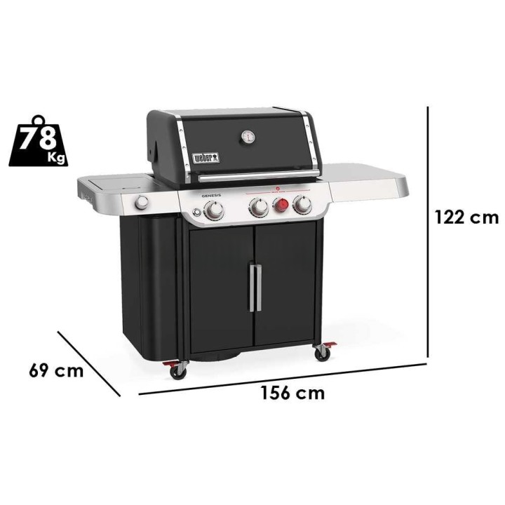 Weber Genesis E-335 kaasugrilli, 11,4 kW, 68 × 48 cm