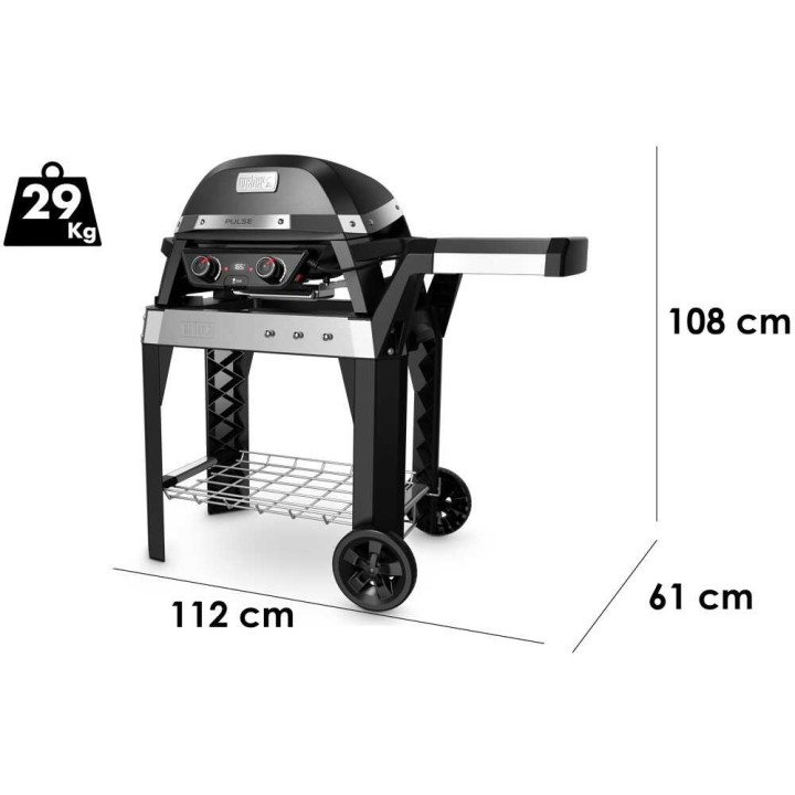 Weber Pulse 2000 sähkögrilli vaunuilla, 2,2 kW, Wi-Fi, 1 911 cm²