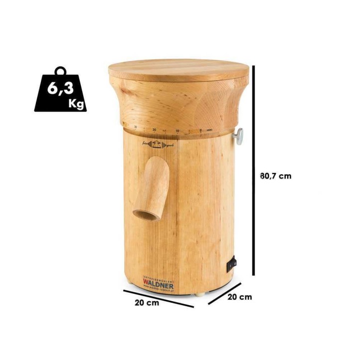 Waldner Single jauhomylly, kiviset jauhinkivet, 400 W, 800 g, 120 g/min