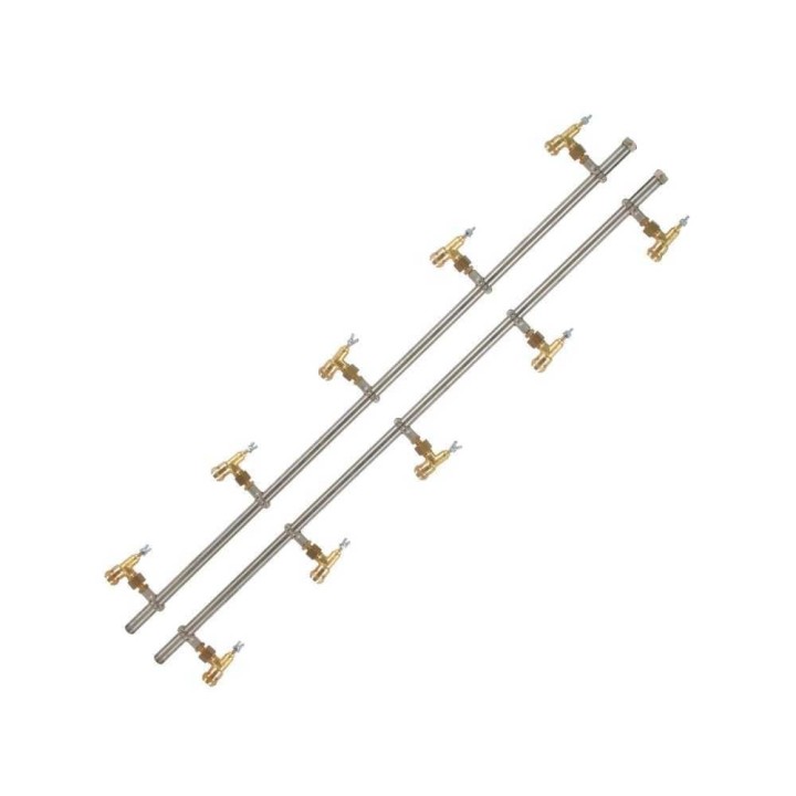 Ruostumattomat ruiskutusvarret 5 + 5, messinkiset perhossuuttimet, 120 cm