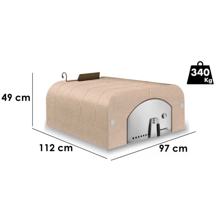 Palazzetti Easy Large puulämmitteinen ulkouuni, 6 pizzaa, paistokammio 77 × 96 cm